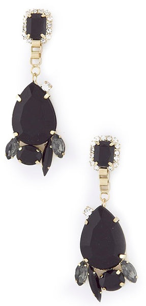 Midnight Teardrop Jewel & Crystal Cluster Earrings – Jewel Candy